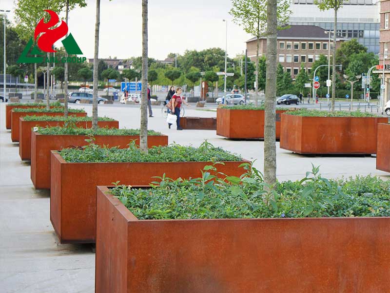 Cube corten raised garden beds Supplier